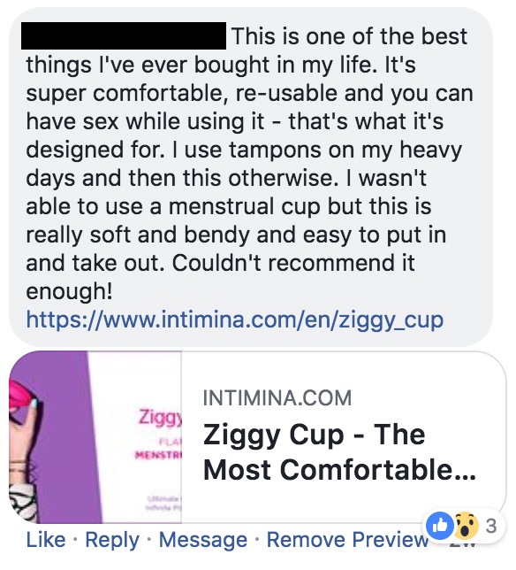 ziggy cup enjoy sex with menstruation cup