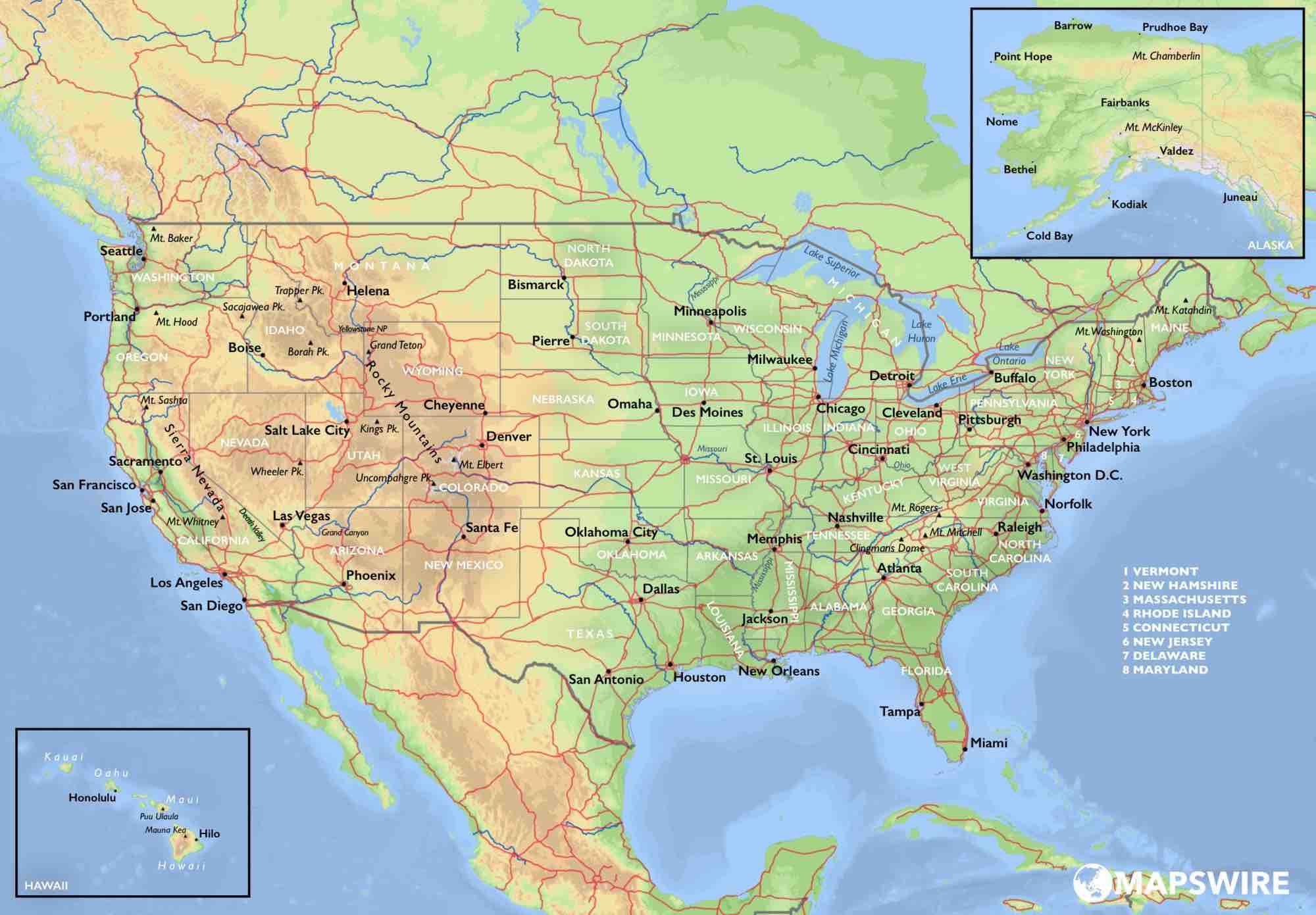 united states of america global map